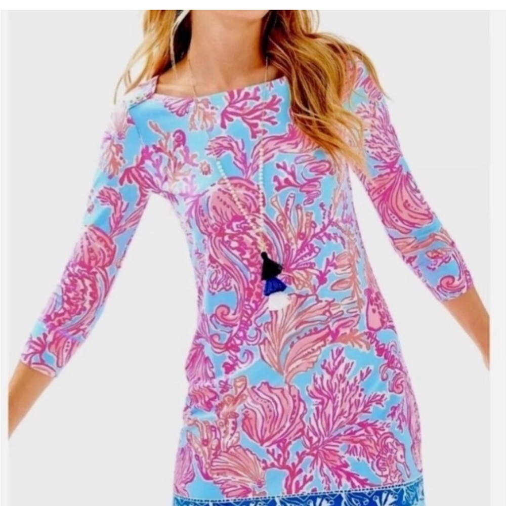 Women's Pink and Blue Floral Top